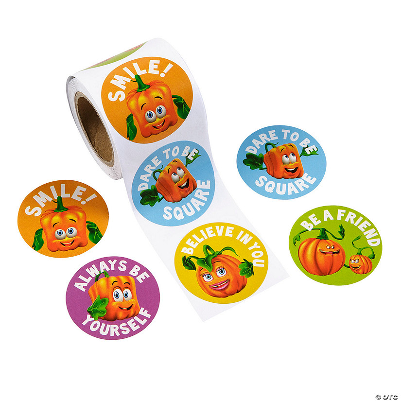 Spookley the Square Pumpkin&amp;#8482; Sticker Roll - 100 Pc. Image