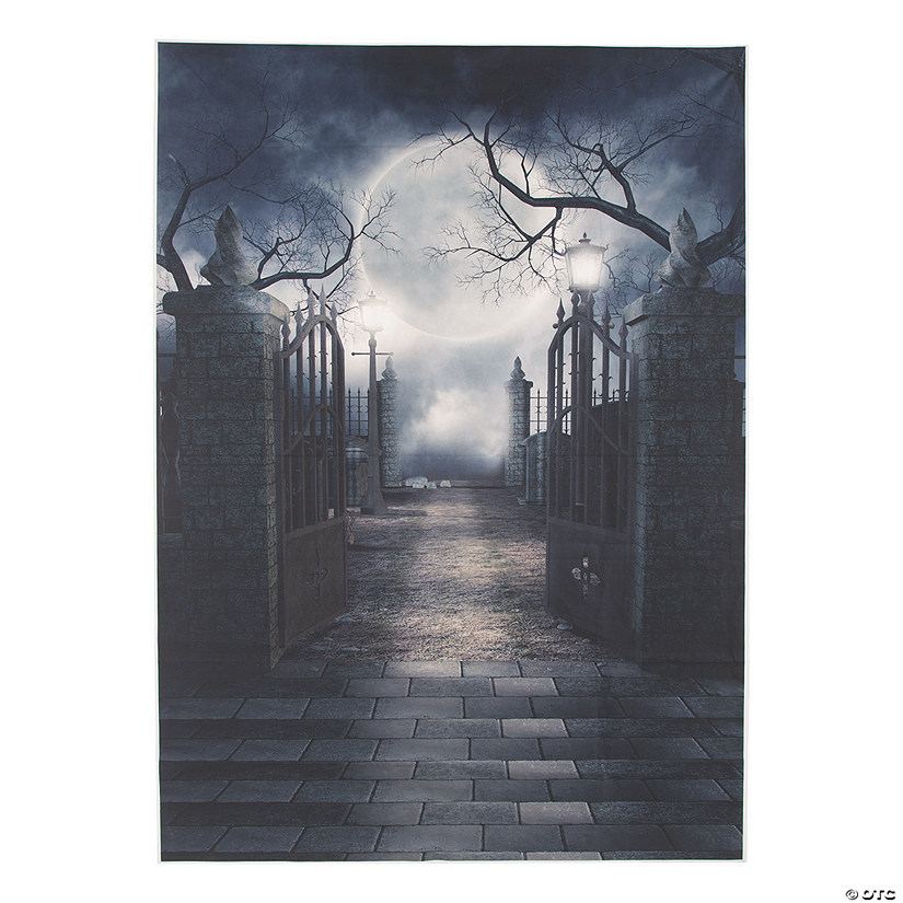 Spooky Night Cemetery Backdrop Image