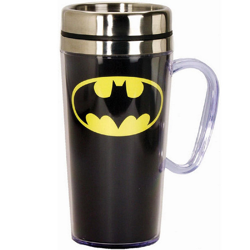 Spoontiques DC Comics Batman Logo Black Insulated Travel Mug Image