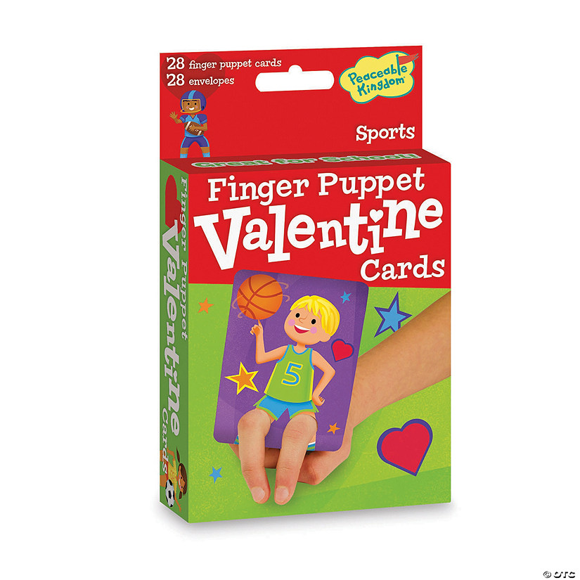Sports Finger Puppet Valentine's Day Cards - 28 Pc. Image