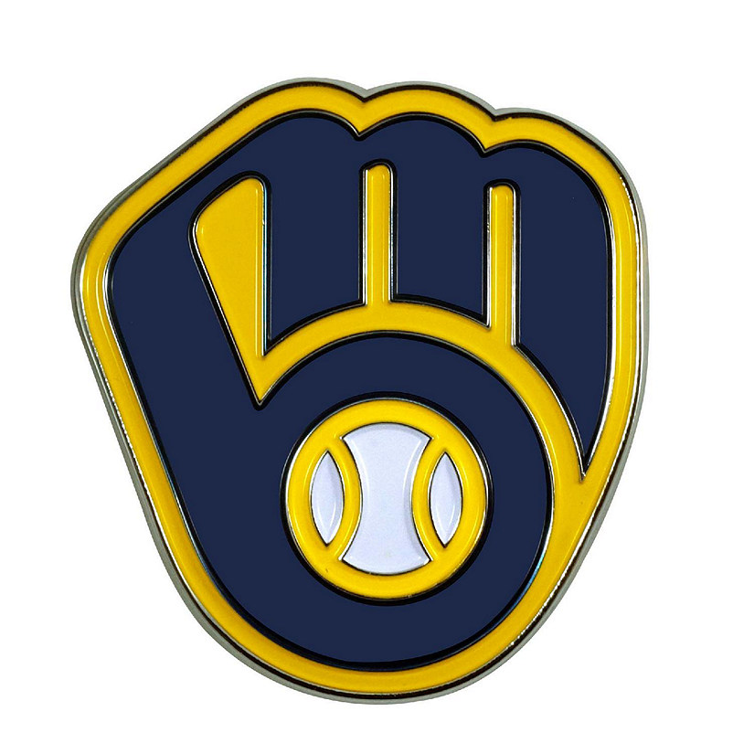 Sports Licensing Solutions LLC - MLB - Milwaukee Brewers - Color Emblem -  Navy - 3 x 3.2