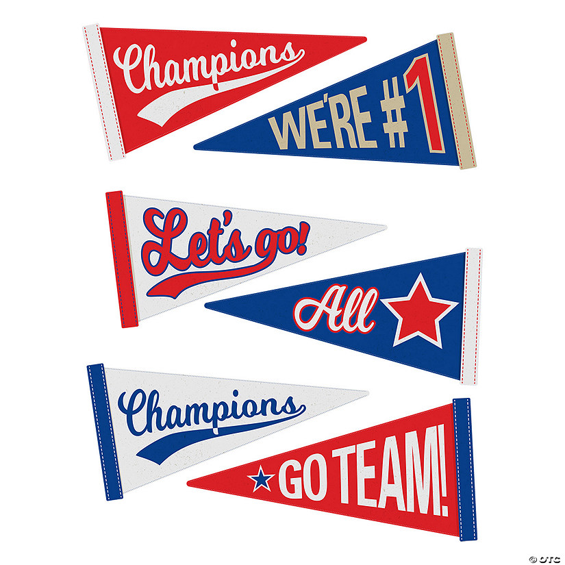 Sports Pennant Banner Cutouts - 6 Pc. Image