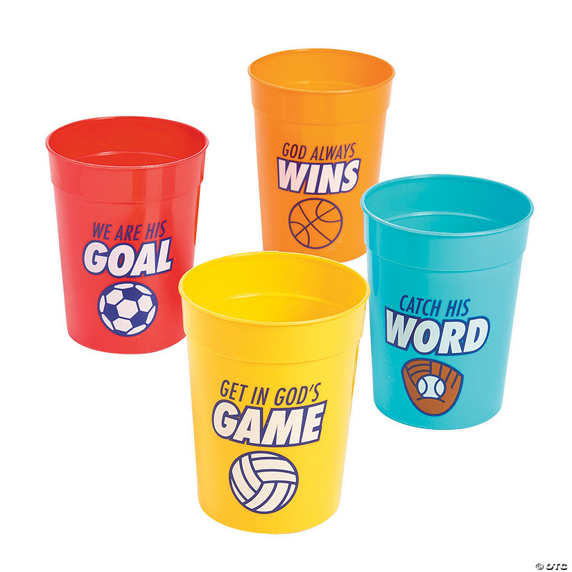 Sports VBS Soccer, Volleyball, Baseball & Basketball Plastic Cups 12