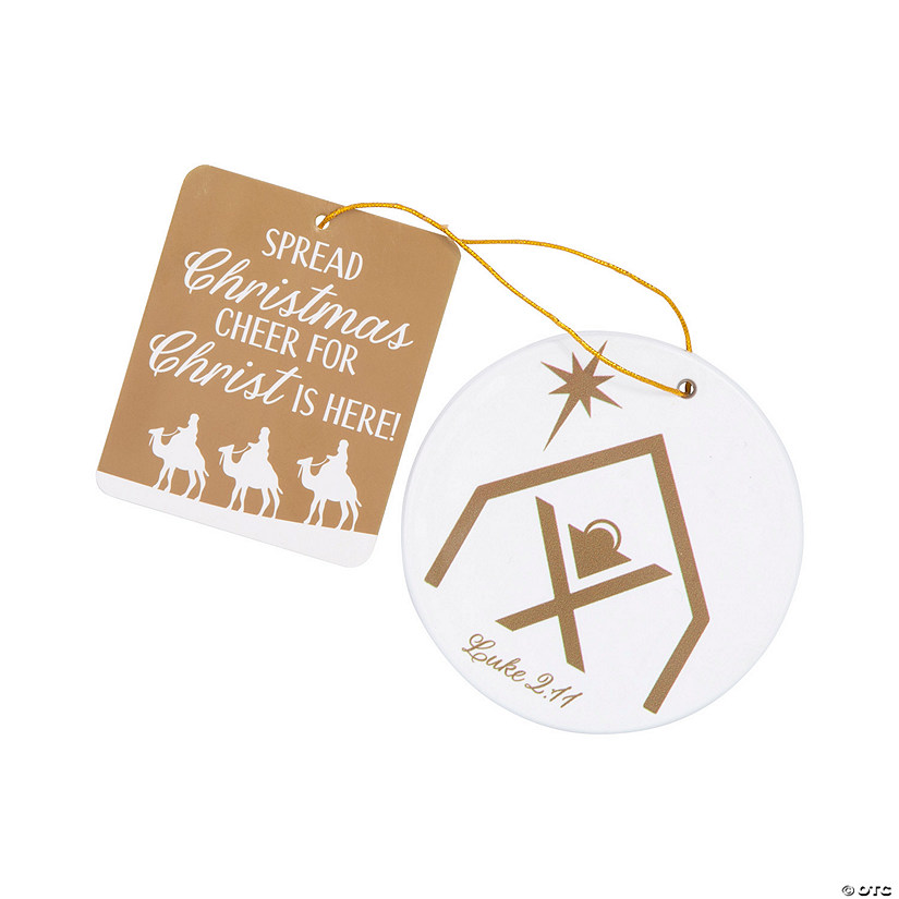 Spread Holiday Cheer Christmas Ornaments with Card - 12 Pc. Image