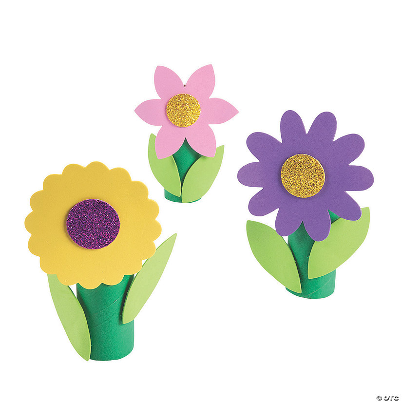 Spring Flower Craft Tube Craft Kit - Makes 12 Image