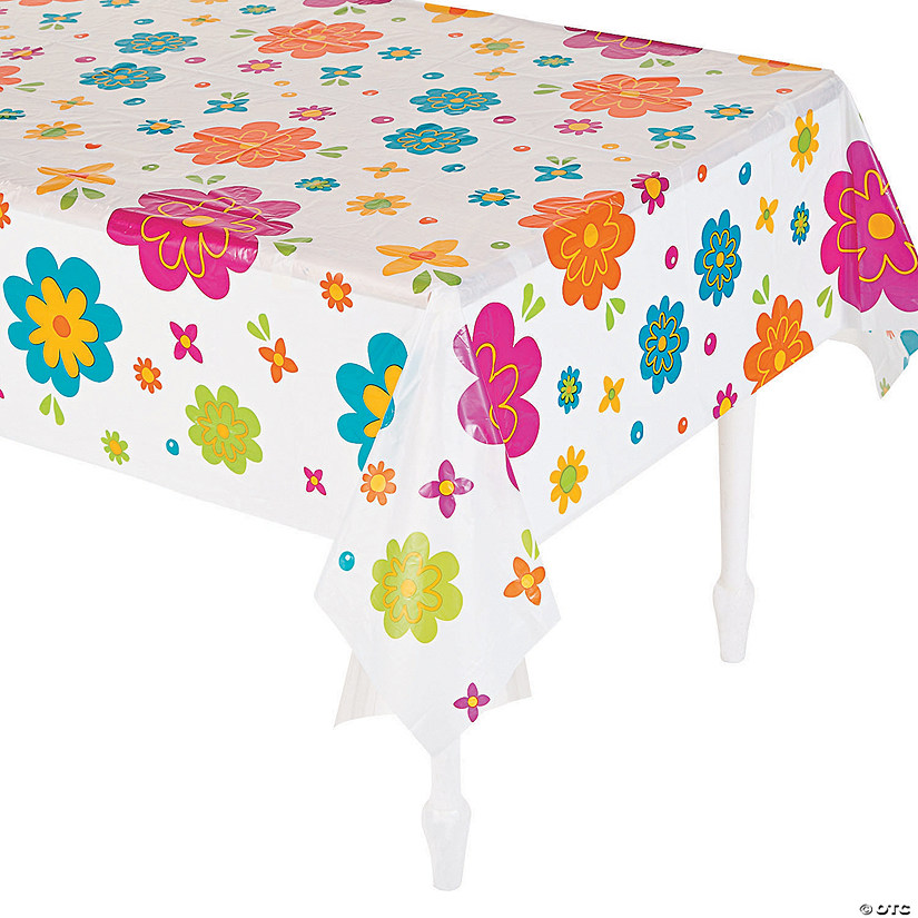 Spring Flower Plastic Tablecloth Image