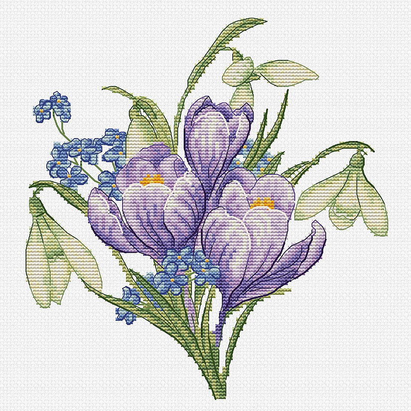 Spring Flowers B1404L Counted Cross-Stitch Kit Image