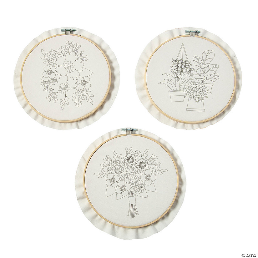 Spring Flowers Embroidery Craft Kit Makes 3 Oriental Trading