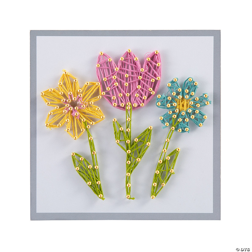 Spring Flowers String Art Craft - Makes 1 Image