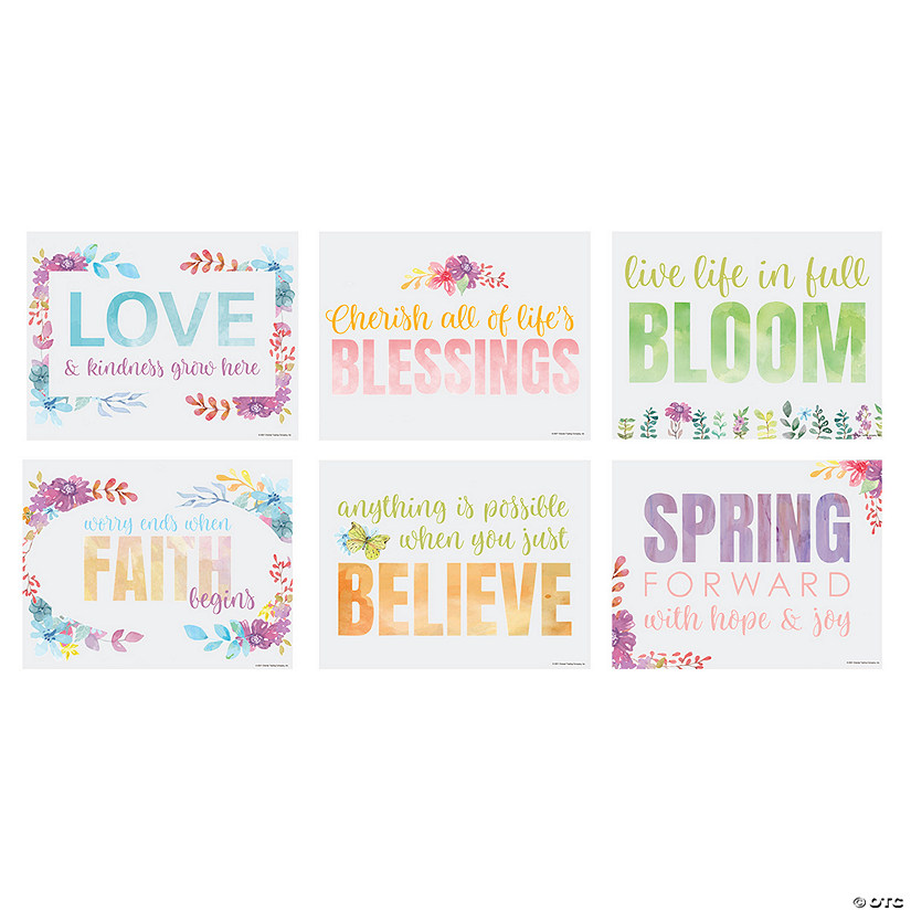 Spring Watercolor Poster Set - 6 Pc. Image
