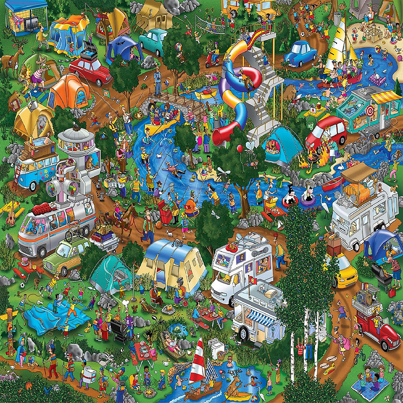 Springbok Camping World 1000 Piece Jigsaw Puzzle Image