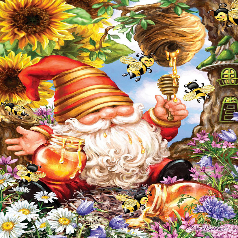 Springbok Gnome Worries, Bee Happy 500 Piece Jigsaw Puzzle Image
