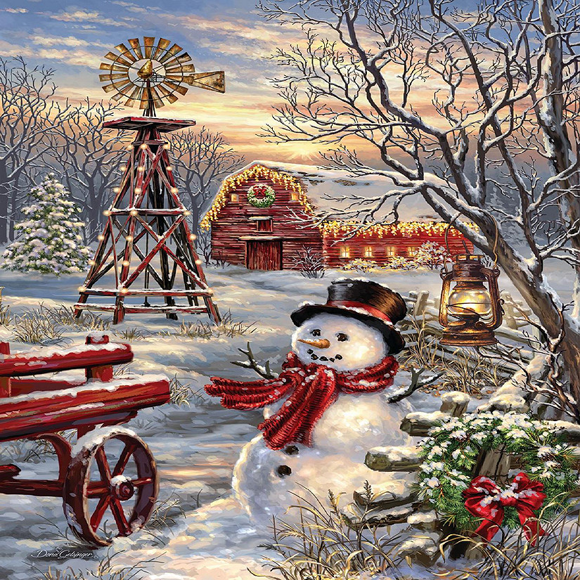 Springbok Winter Windmill 500 Piece Jigsaw Puzzle Image