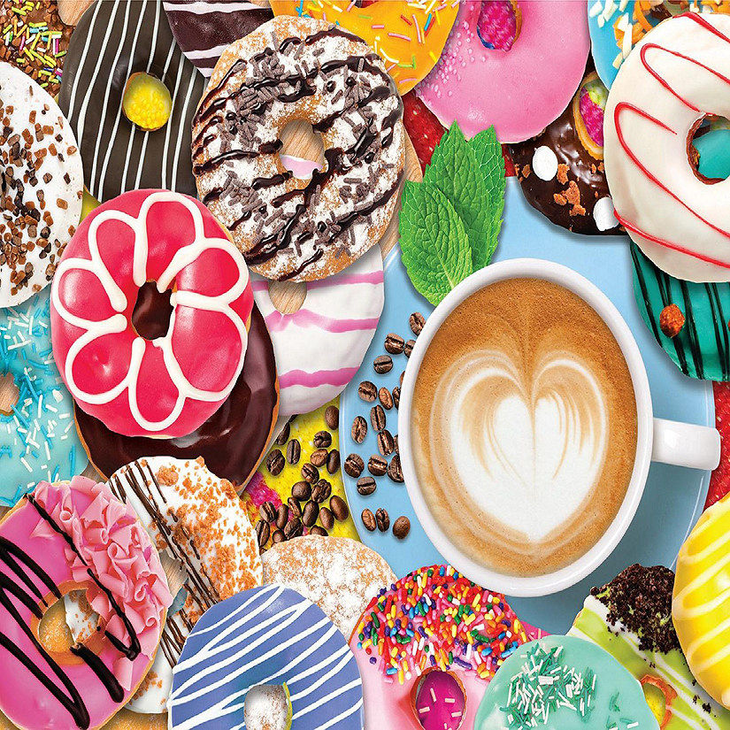 Springbok's 1000 Piece Jigsaw Puzzle Donuts N Coffee Image
