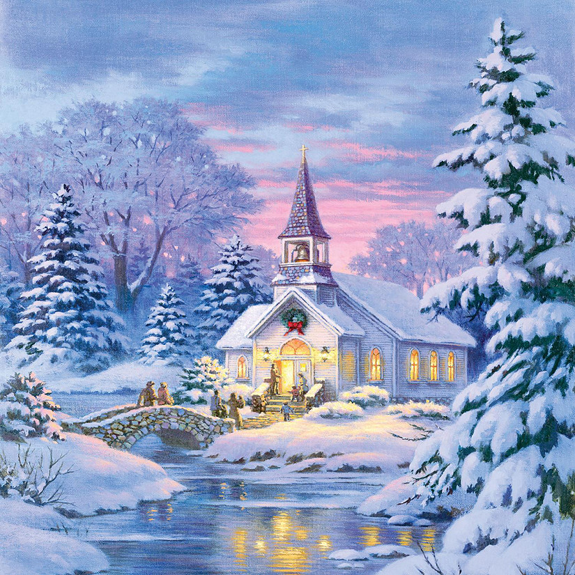 Springbok's 1000 Piece Jigsaw Puzzle Village Chapel - Made in USA Image