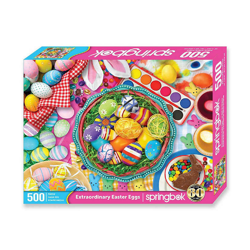 Springbok's 500 Piece Jigsaw Puzzle Extraordinary Easter Eggs - Made in USA Image