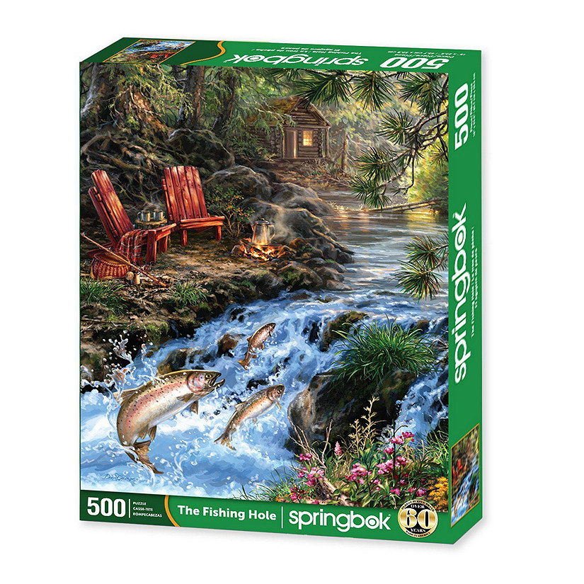 Springbok's 500 Piece Jigsaw Puzzle The Fishing Hole - Made in USA