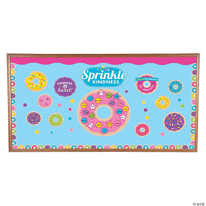 Sprinkle Kindness Donut Cardstock Bulletin Board Decorating Set - 90 Pc. Image