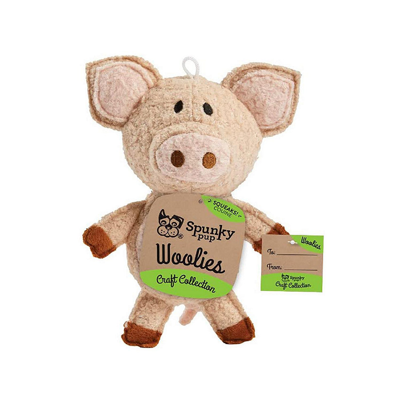 Spunky Pup Woolies Dog Toy Squeaky Plush Toy Made with Double