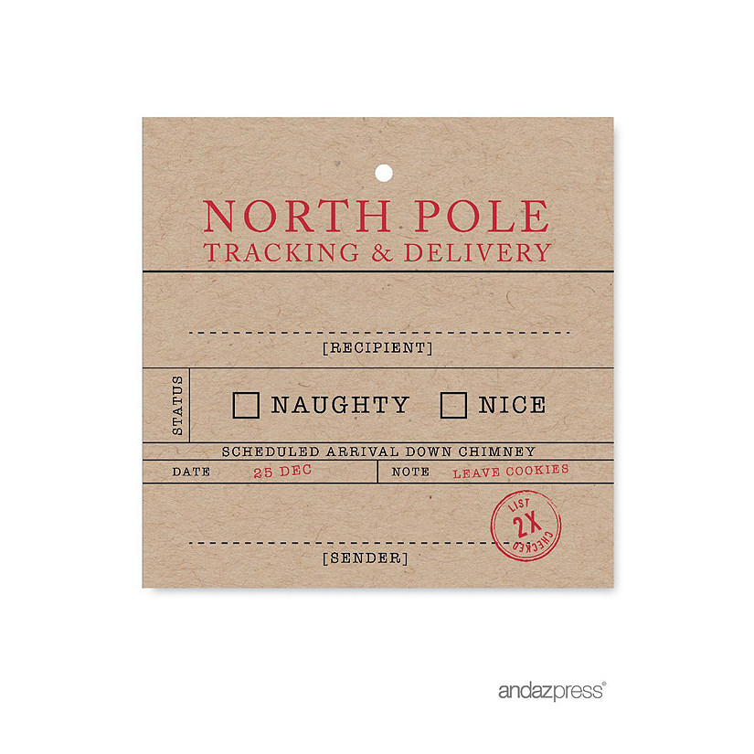 SQUARE NORTH POLE TRACKING CHRISTMAS TAG Image