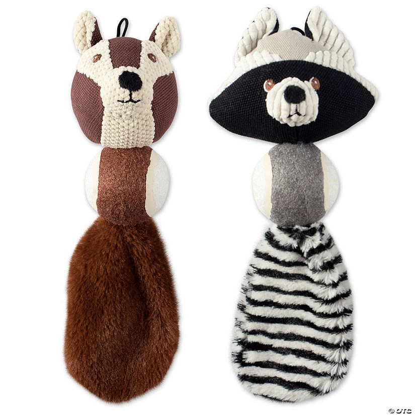Squirrel & Raccoon Ball With Squeaker Pet Toy (Set Of 2) Image