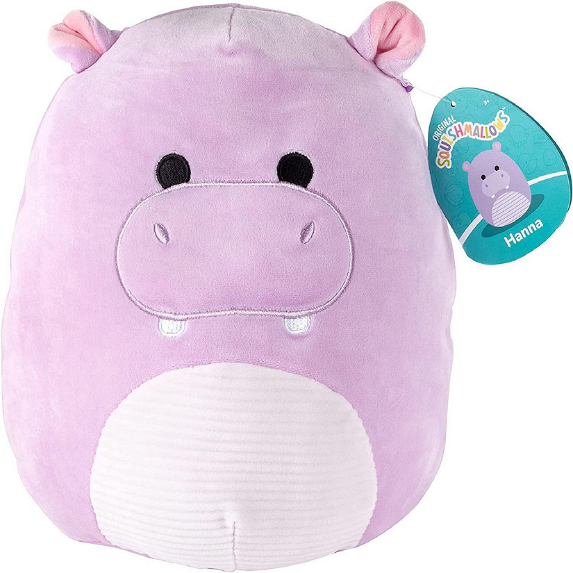 Squishmallows 10" Hanna The Purple Hippo - Offical Kellytoy New 2023 Plush Hippo Stuffed Animal Image