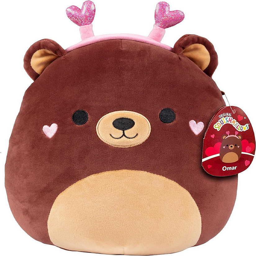 Squishmallows 10" Omar The Bear W Hearts - Officially Licensed 2024 Kellytoy - Collectible Soft & Squishy Bear Stuffed Animal Toy - Gift for Kids Image