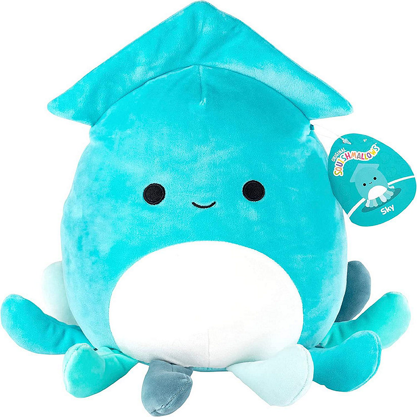 Squishmallows 10" Sky The Teal Squid - Official Kellytoy New 2023 Plush - Stuffed Animal Toy - Great Gift for Kids or Graduation! Image