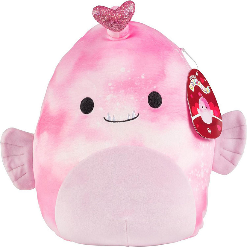 Squishmallows 10" Sy the Anglerfish Plush W Heart - Officially Licensed 2024 Kellytoy - Collectible Soft & Squishy Fish Stuffed Animal Toy Image