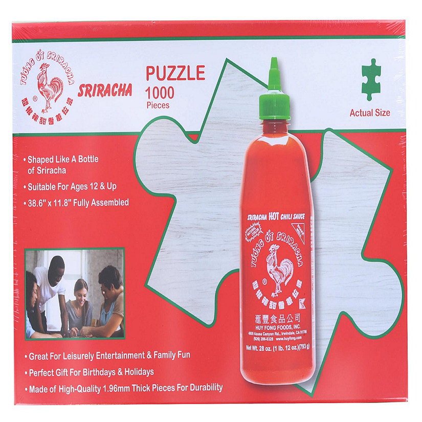 Sriracha Hot Sauce Bottle Shaped 1000 Piece Jigsaw Puzzle Image