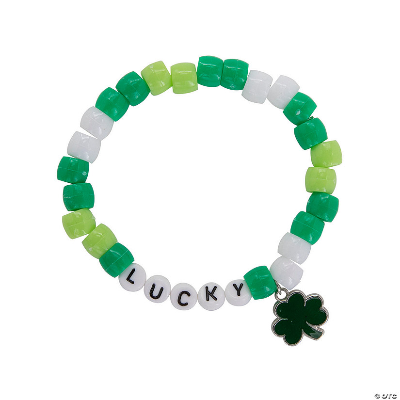 St. Patrick&#8217;s Day Beaded Bracelet Craft Kit - Makes 12 Image