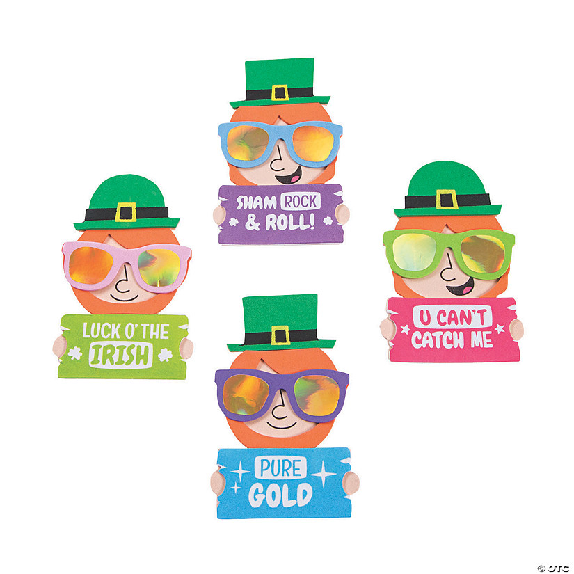 St. Patrick&#8217;s Day Cool Leprechaun Magnet Craft Kit - Makes 12 Image