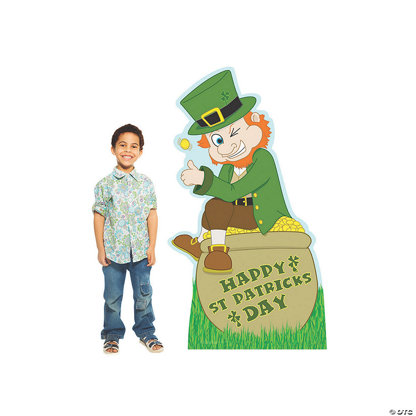 St. Patrick&#8217;s Day Leprechaun Cartoon Cardboard Stand-Up Image