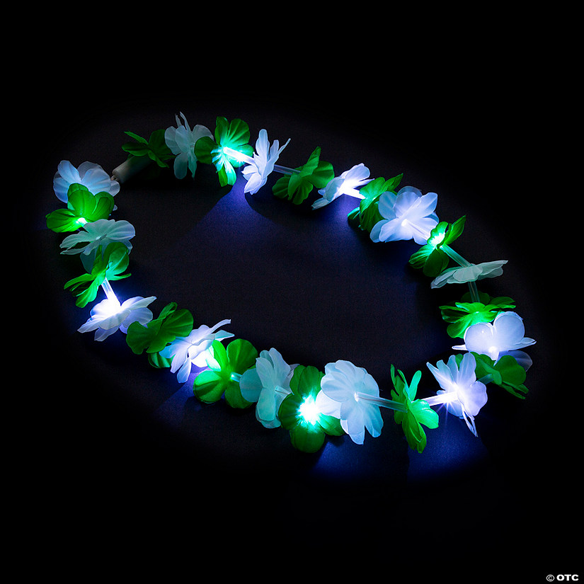 St. Patrick&#8217;s Day Light-Up Polyester Leis- 12 Pc. Image