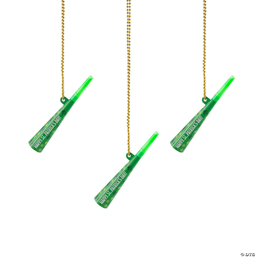 St. Patrick&#8217;s Day Party Horn Necklaces - 12 Pc. Image
