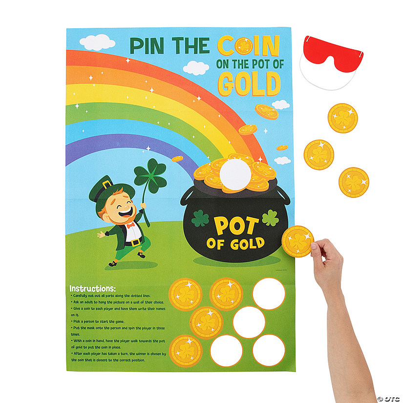 St. Patrick&#8217;s Day Pin the Coin on the Pot of Gold Game Image