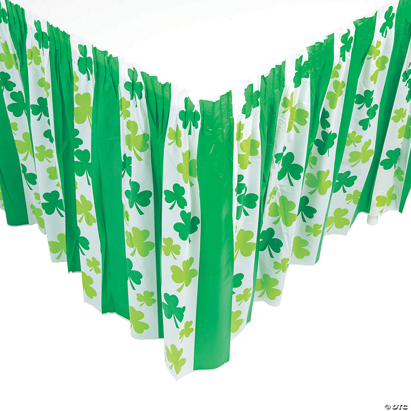 St. Patrick&amp;#8217;s Day Shamrock Table Skirt Image