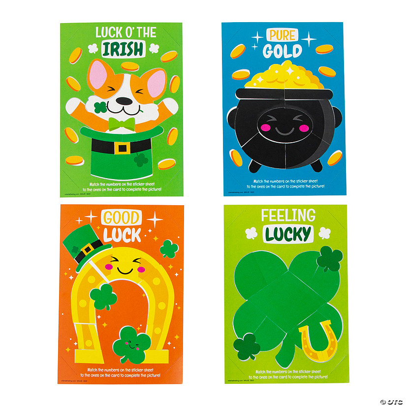 St. Patrick&amp;#8217;s Day Sticker by Number Sheets - 24 Pc. Image