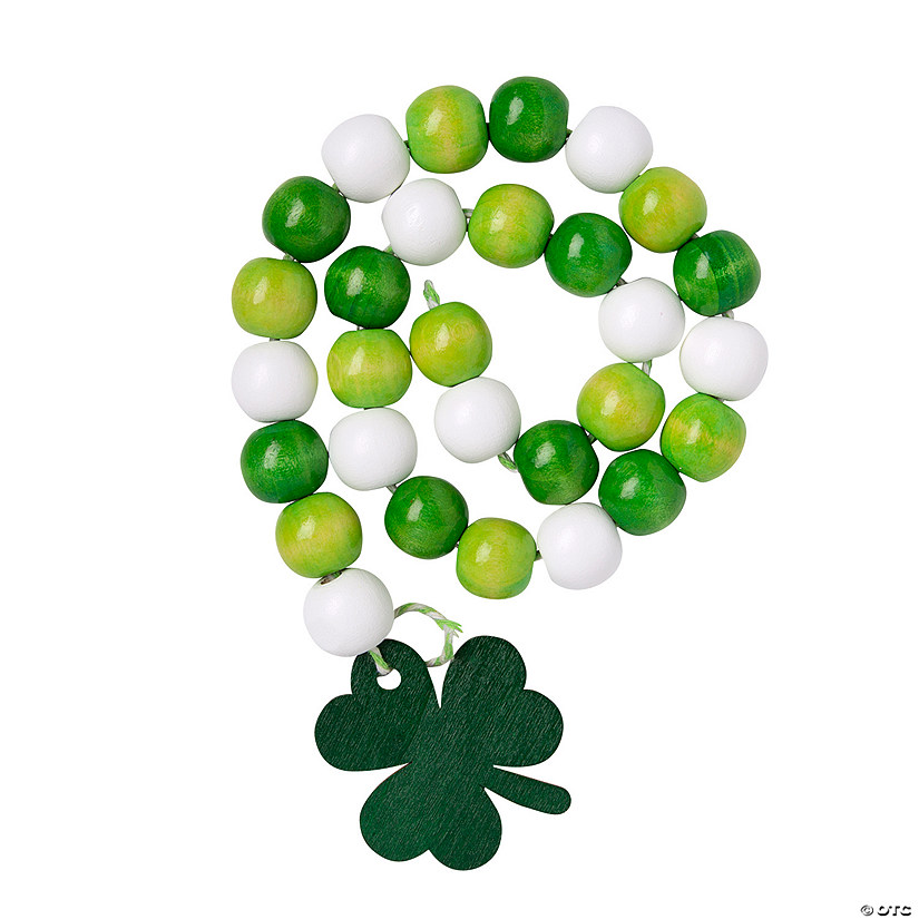 St. Patrick&#8217;s Day Wooden Bead Garland Craft Kit - Makes 3 Image