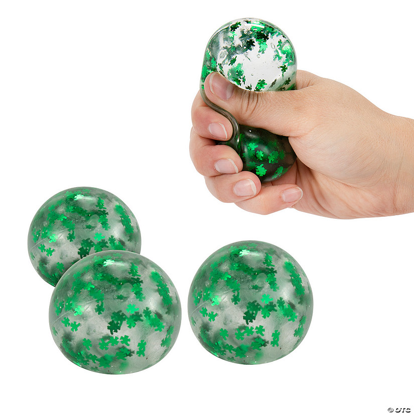 St. Patrick's Day Foil Shamrock Water Squeeze Balls - 12 Pc. Image