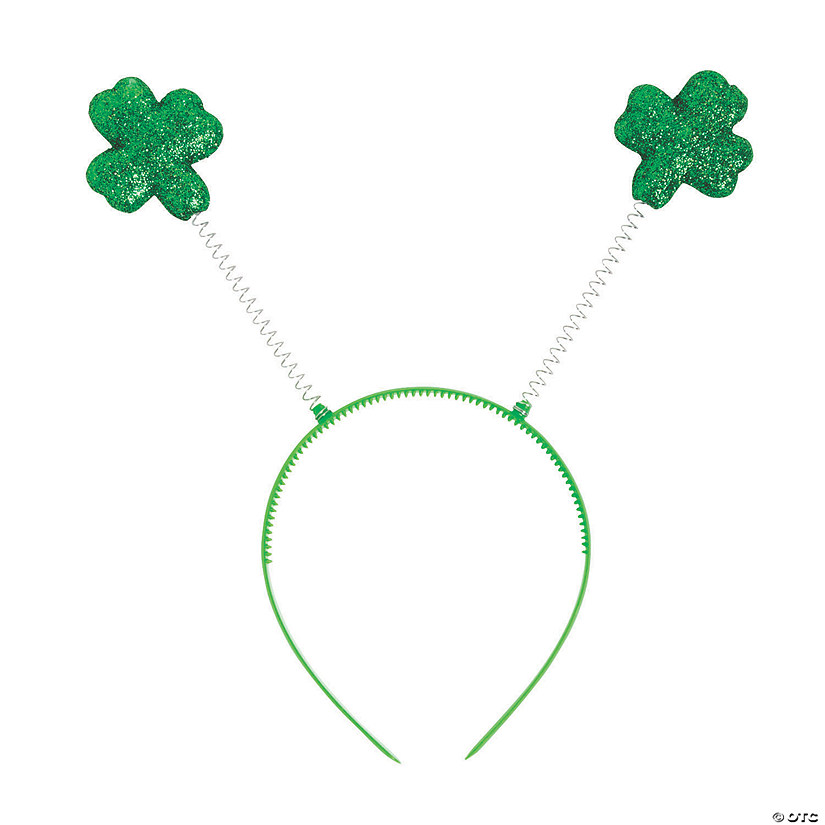 St. Patrick's Day Glitter Shamrock Head Boppers- 12 Pc. Image