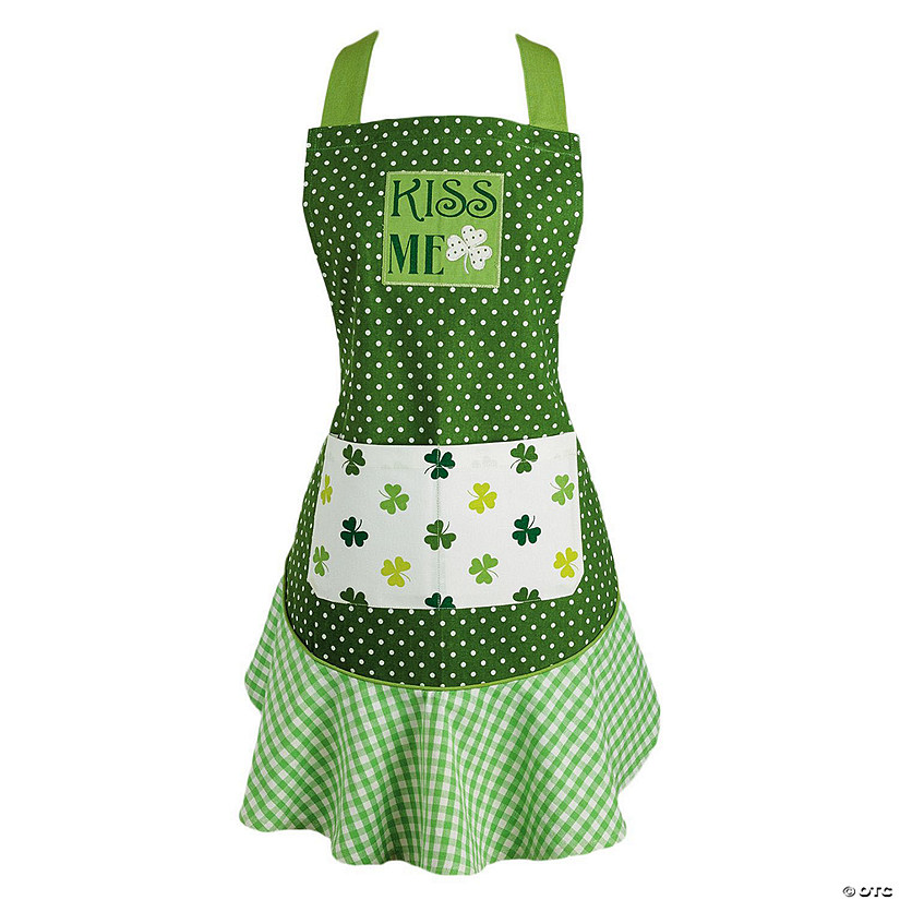 St. Patrick's Day Kiss Me Ruffle Apron Image