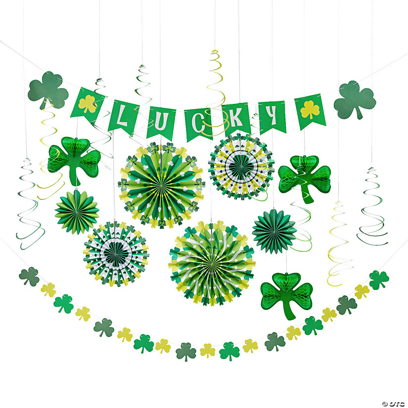St. Patrick's Day Mega Wall &amp; Ceiling Decorating Kit - 20 Pc. Image