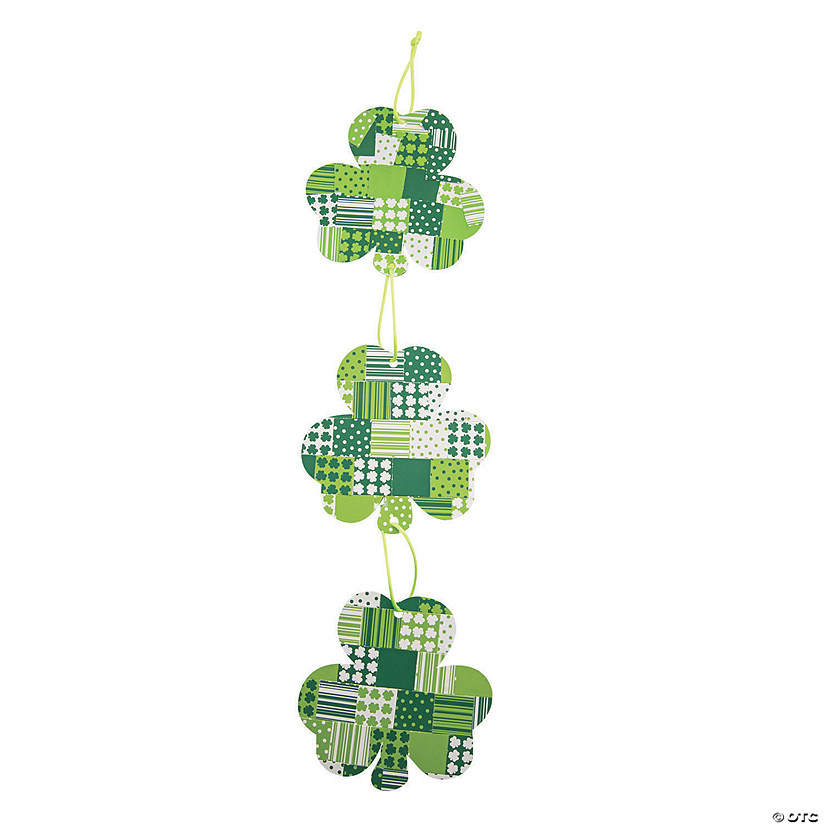 St. Patrick's Day Mosaic Shramrock Door Hanger Craft Kit - Makes 12 Image
