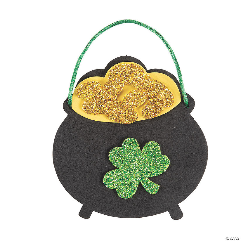St. Patrick's Day Pot of Gold Ornament Craft Kit - Makes 12 Image