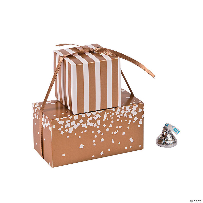 Stackable Gold & White Wedding Favor Boxes Discontinued