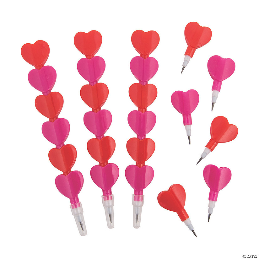 Stacking Heart Pencils - 12 Pc. Image