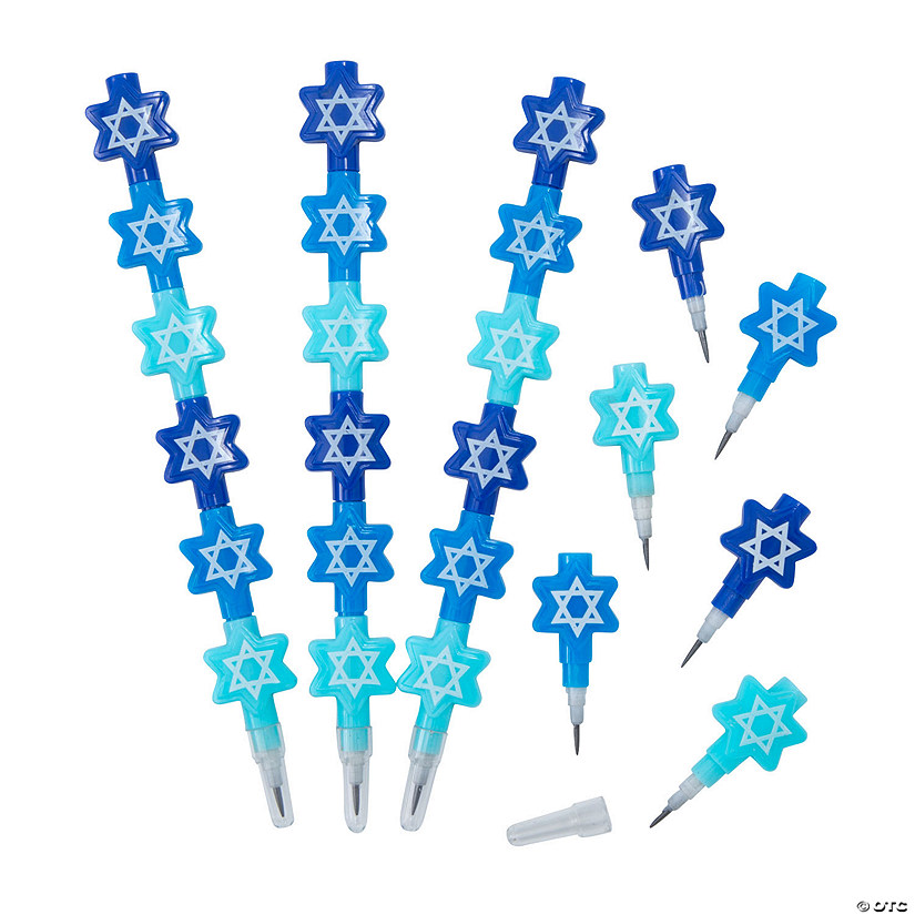 Stacking Star of David Pencils - 12 Pc. Image