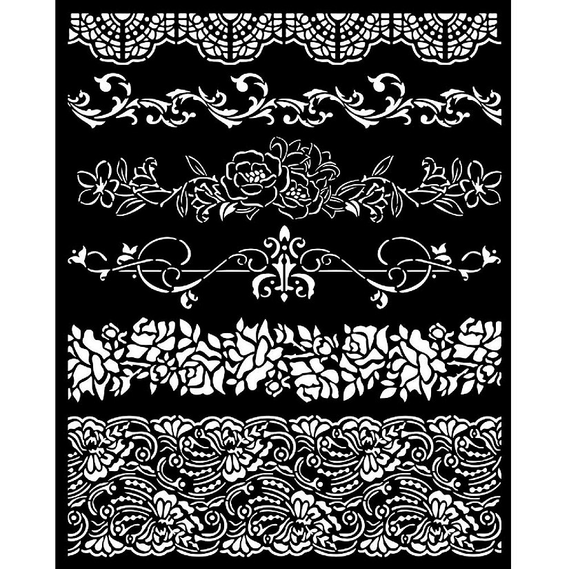 Stamperia Stencil 7.87"X9.84"-Romance Forever Borders Image