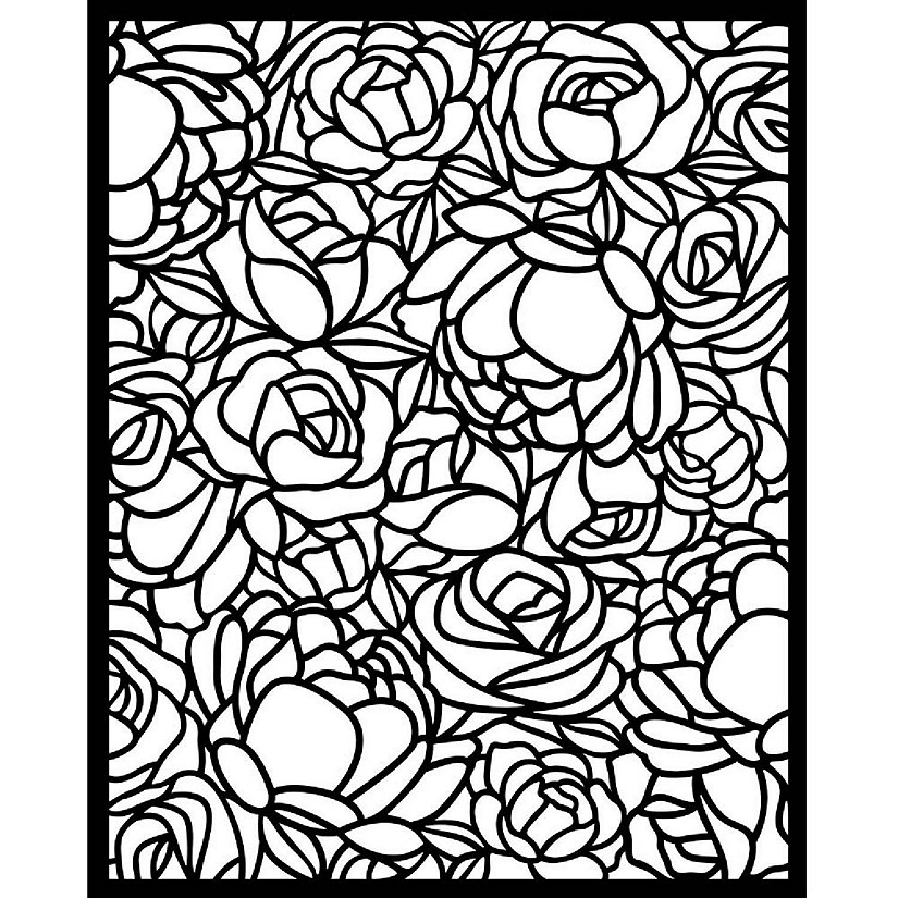 Stamperia Stencil 7.87"X9.84"-Romance Forever Rose Pattern Image